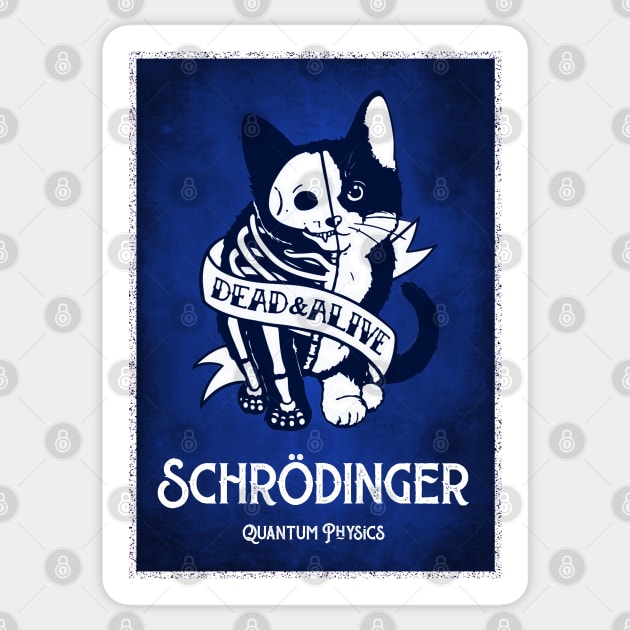 Erwin Schrödinger CatErwin Schrödinger Cat Dead and Alive Sticker by labstud